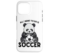 Custodia per iPhone 16 Pro Max Panda Soccer Tutto quello che voglio fare è un simpatico giocatore di orsi