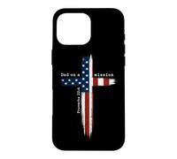 Custodia per iPhone 16 Pro Max Papà in missione Cristiano Papà Proverbi Croce Bandiera Americana