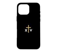 Custodia per iPhone 16 Pro Max Papa Leone XIV numero romano con Croce sottile Gesù