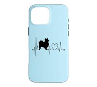 Custodia per iPhone 16 Pro Max Papillon Dog My Heartbeat ECG I cani sono i miei amanti dei cani cardio