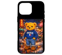 Custodia per iPhone 16 Pro Max Paris Teddy Bear Street Stories Illustration Graphic Designs