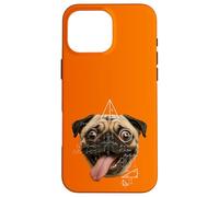Custodia per iPhone 16 Pro Max Parodia meme matematica cane carlino dagli occhi selvaggi