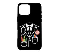 Custodia per iPhone 16 Pro Max Pastello tascabile per pediatra con lecca-lecca
