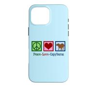 Custodia per iPhone 16 Pro Max Peace Love Capibara Carino Capibara