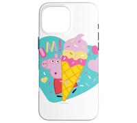 Custodia per iPhone 16 Pro Max Peppa Pig Yum Ice Cream