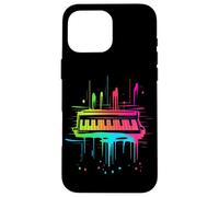 Custodia per iPhone 16 Pro Max Pianoforte Stile Synthwave Pianoforte Pratica Pianista