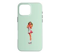Custodia per iPhone 16 Pro Max Pin Up Girl Piuttosto Bruna Pattini A Rullo Gambe