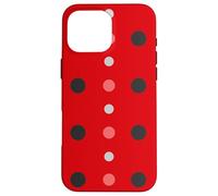 Custodia per iPhone 16 Pro Max Pink & Red Black Polka Dot Ladybug Cute Lady Bug Polka Dots