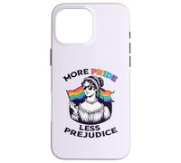 Custodia per iPhone 16 Pro Max PIÙ PRIDE LESS PREJUDICE Jane Austen LGBT Occhiali da sole Meme