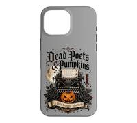 Custodia per iPhone 16 Pro Max Poeti morti e zucche Poetcore Lettura Halloween