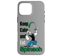 Custodia per iPhone 16 Pro Max Popeye The Sailor Man Keep Calm & Eat Spinaci Retro Fumetto