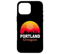 Custodia per iPhone 16 Pro Max Portland Oregon Vintage Retro Sunset City State USA