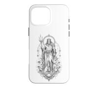 Custodia per iPhone 16 Pro Max Poseidone Mare Greco Dio Tridente Oceano Mitologia Opera D'arte