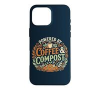 Custodia per iPhone 16 Pro Max Powered By Coffee & Compost Funny Gardener
