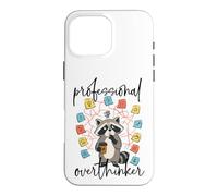 Custodia per iPhone 16 Pro Max Professionista Overthinker Raccoon Coffee Lover