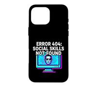 Custodia per iPhone 16 Pro Max Programmer Introvert Error 404 Social Skills Not Found