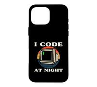 Custodia per iPhone 16 Pro Max Programmer Retro Computer I Code At Night