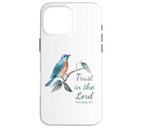Custodia per iPhone 16 Pro Max Proverbs 3:5 Trust in the LORD - Women Girls Bird (White)