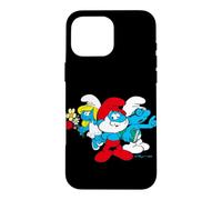 Custodia per iPhone 16 Pro Max Puffi Grande Papà Puffetta Brainy Cartone animato 80s 90s Posa Retro
