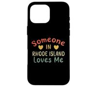 Custodia per iPhone 16 Pro Max Qualcuno nel Rhode Island mi ama Retro Stati Uniti d'America