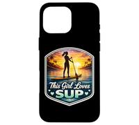 Custodia per iPhone 16 Pro Max Questa ragazza ama SUP amante donna standup paddle carino