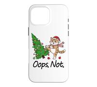 Custodia per iPhone 16 Pro Max Ragdoll Cat Kicking Albero di Natale Divertente Oops Not Cat Lady