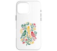 Custodia per iPhone 16 Pro Max Rasta Reggae Roots Three Birds Jamaica Folk Art Floral