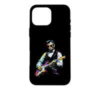 Custodia per iPhone 16 Pro Max Rave Presidente Abe Lincoln Suonare Chitarra Grafica EDM Art