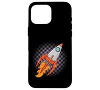 Custodia per iPhone 16 Pro Max Razzo Comic Space Moon Missile