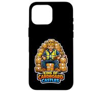 Custodia per iPhone 16 Pro Max Re dei castelli di cartone Uomini Divertenti Magazzini