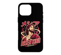 Custodia per iPhone 16 Pro Max Re Risorto Messia Cristiano Anime Manga Gesù Fede Arte