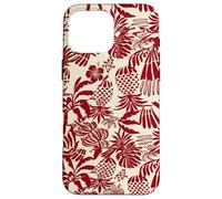 Custodia per iPhone 16 Pro Max Red Tropical Pineapple Palm Leaf Aloha Summer Pattern