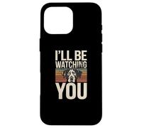 Custodia per iPhone 16 Pro Max Retro Funny Dog Citazioni I'll Be Watching You