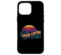 Custodia per iPhone 16 Pro Max Retro Grand Canyon National Park Vintage Tramonto Souvenir