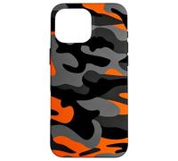 Custodia per iPhone 16 Pro Max Retro Hunter Safety Orange Camo Vintage Nero Camouflage