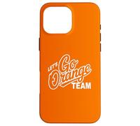 Custodia per iPhone 16 Pro Max Retro LET'S GO ORANGE TEAM Varsity War Game Day Spirit Week