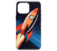 Custodia per iPhone 16 Pro Max Retrò, razzo, nave, in, spazio