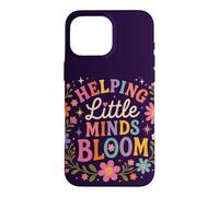 Custodia per iPhone 16 Pro Max Retro Teacher Helping Little Minds Bloom Floral Citazione