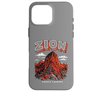 Custodia per iPhone 16 Pro Max Retro Zion National Park Vintage Style Angels Landing Utah