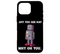 Custodia per iPhone 16 Pro Max Robot divertente Malfunzionamento Tech Nerd Science Robotics