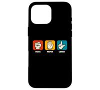 Custodia per iPhone 16 Pro Max Rock Paper Loser Sarcasm Divertente perdente da uomo