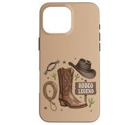 Custodia per iPhone 16 Pro Max Rodeo Legend - Cappello da cowboy stile western, stile country life