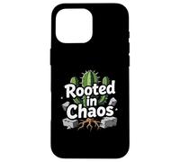 Custodia per iPhone 16 Pro Max Rooted in Chaos Funny Cactus Gardener Graphic