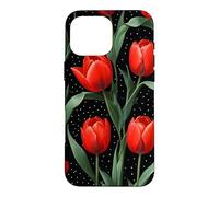 Custodia per iPhone 16 Pro Max Rose rosse Midnight Darkness Fiori Floreale