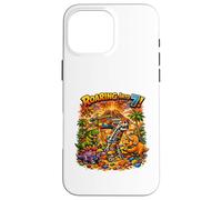 Custodia per iPhone 16 Pro Max Ruggendo in 7 dinosauri festa di compleanno Building Blocks Dino