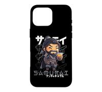 Custodia per iPhone 16 Pro Max Samurai giapponese Boba Tea Warrior Ukiyo Bubble Tea Samurai