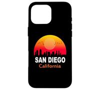 Custodia per iPhone 16 Pro Max San Diego California State USA Vintage Sunset Retro City