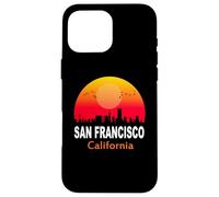 Custodia per iPhone 16 Pro Max San Francisco California Vintage Sunset City State USA