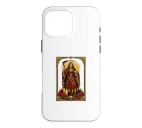 Custodia per iPhone 16 Pro Max Santa Muerte Holy Candles Altare devozionale Folk Saint Tee