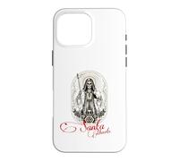 Custodia per iPhone 16 Pro Max Santa Muerte Scythe Globe Clessidra Rose Folk Saint